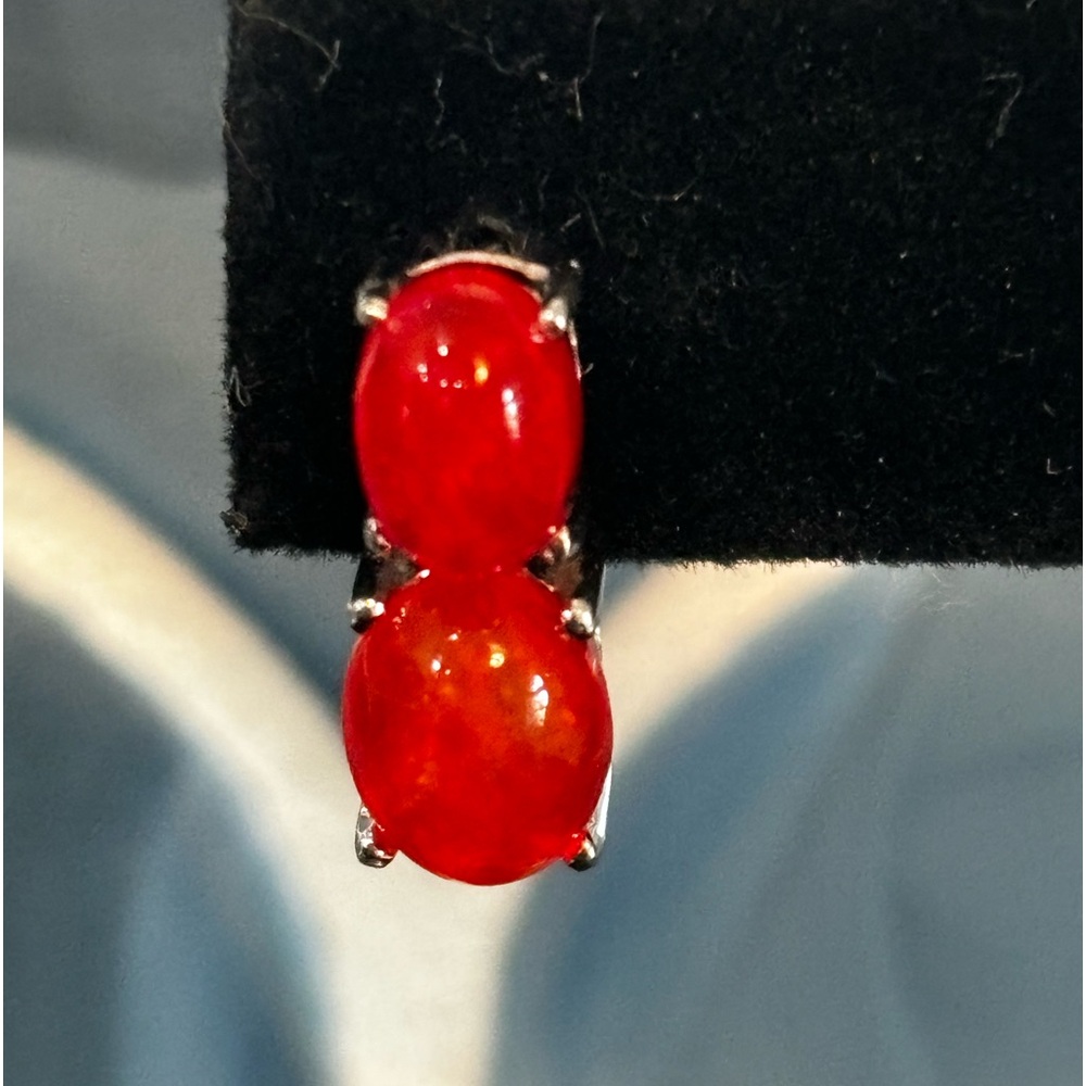 Ethiopian Cherry Opal Earrings